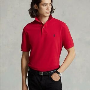 Polo Ralph Lauren Men's Classic Red Polo Shirt Size L 100% Cotton